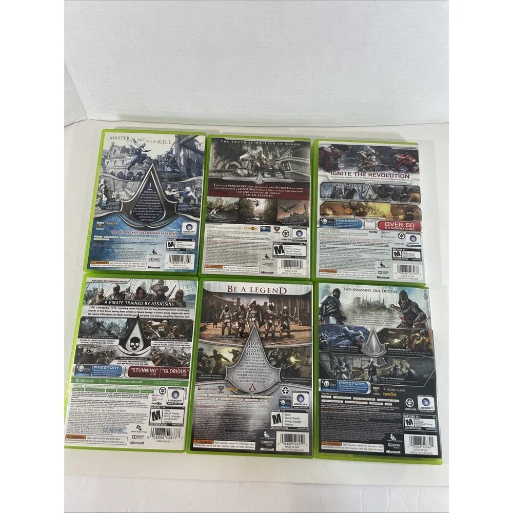 Xbox 360 Assassin’s Creed Collection Lot 6 Games